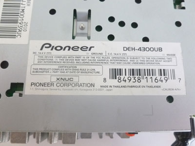 Pioneer Stereo CD Player Head Unit Tuner DEH-4300UB6